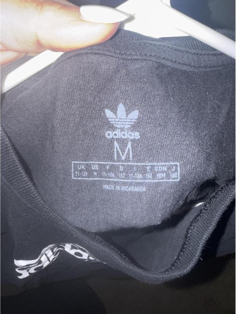 Youth Black Adidas T-Shirt with White Logo, Size M, Very Good Condition - Picture 5 of 5